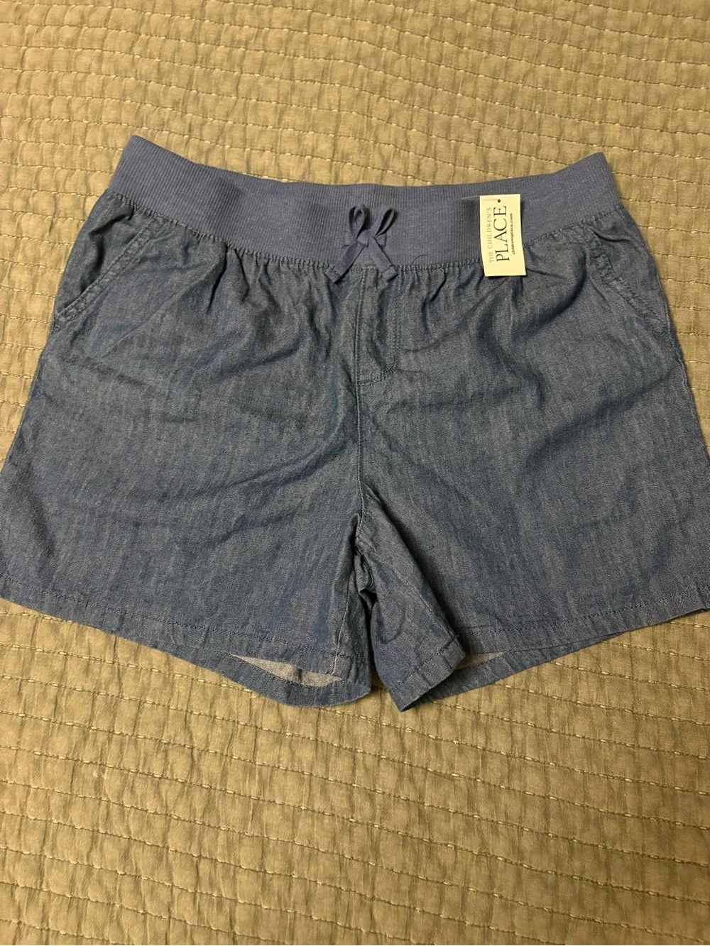 The Children's Place girls Chambray Lounge Shorts - Blue